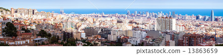 view of Barcelona in sunny day 13863659