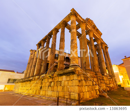 ancient temple in dawn.  Merida, Spain 13863695