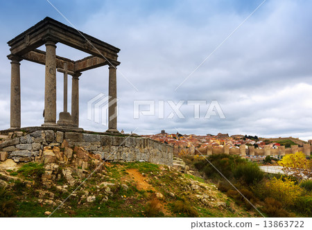 Avila with Los Cuatro Postes monument Avila with Los Cuatro Postes monument 13863722
