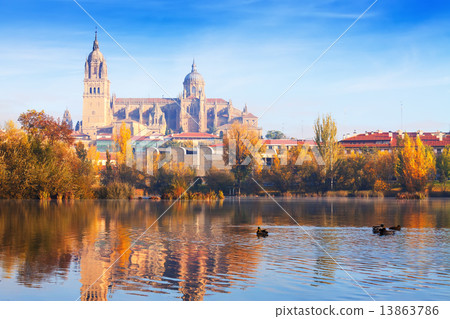 Salamanca Cathedral from Tormes River 13863786