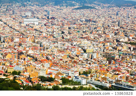 Aerial view of residential  district in european city. Barcelona 13863828