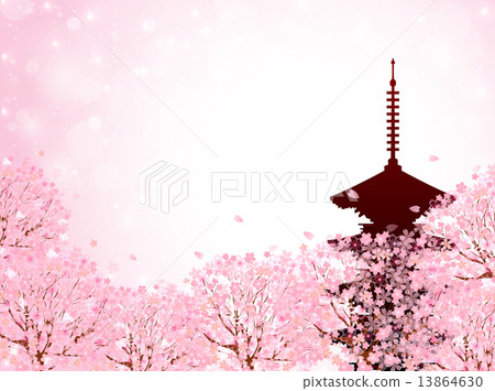 櫻花京都背景 櫻花京都背景 13864630