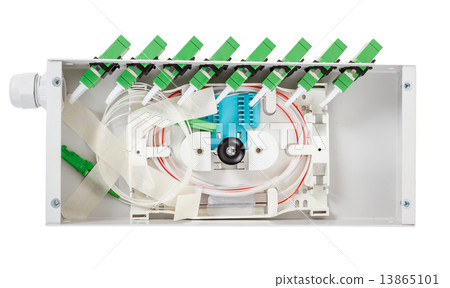 Fiber optic casette or box with SC connectors isolated 13865101