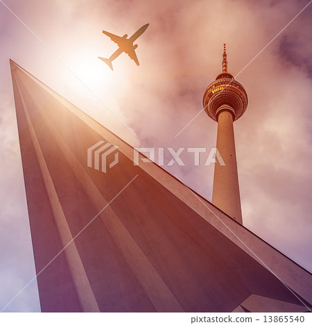 Plane over Fernsehturm Plane over Fernsehturm 13865540