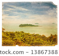 Old tropical postcard 13867388