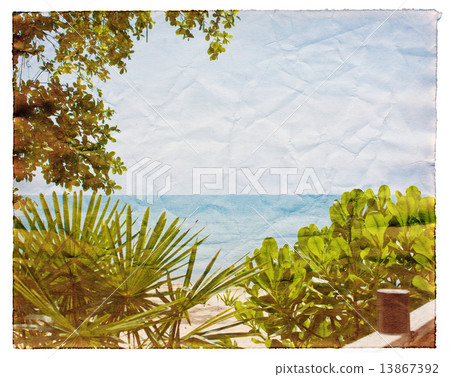 Old tropical postcard Old tropical postcard 13867392