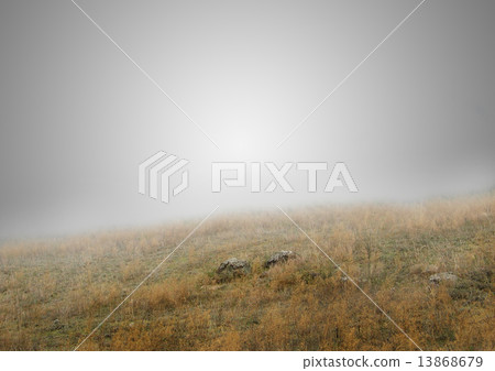 Autumn field during a thunderstorm. Autumn field during a thunderstorm. 13868679