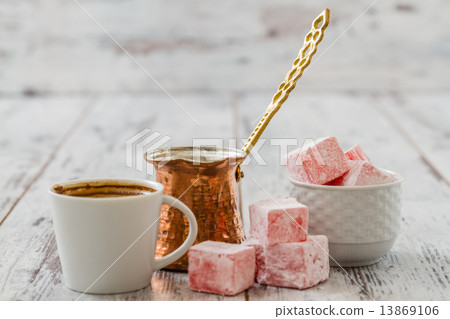 Turkish Coffee with Turkish Delight 13869106
