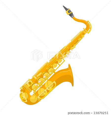 flat design colored copper brass alto saxophone illustration 13870251