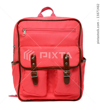pink school backpack isolated pink school backpack isolated 13871482