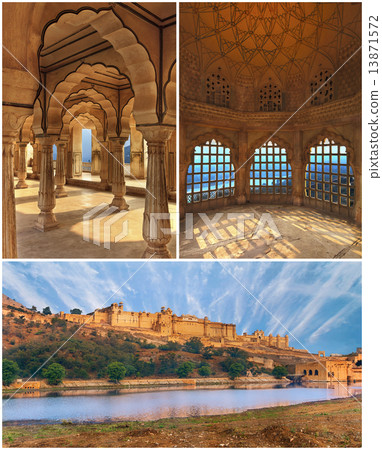 View of Amber fort, collage Jaipur, India 13871572