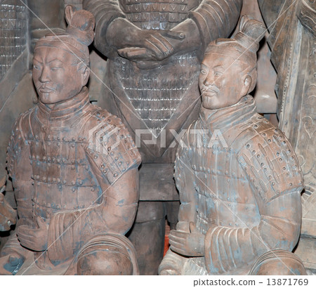 Terracotta army statues at a market stall for sale, Xian (Sian), China 13871769