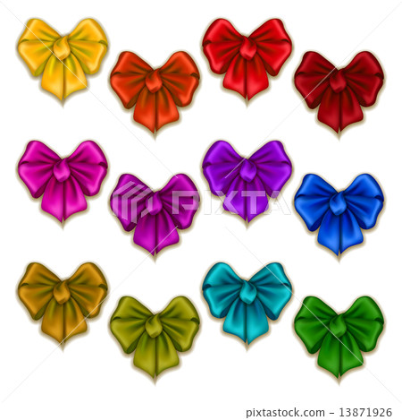 Set of elegant silk colored bows Set of elegant silk colored bows 13871926