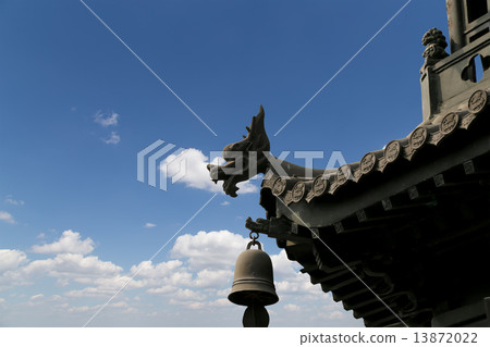 Roof decorations on the territory Giant Wild Goose Pagoda, is a Buddhist pagoda located inXian,China 13872022