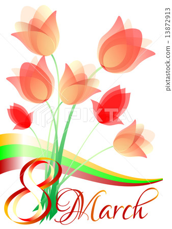 Holiday greeting card on International Women's Day. March 8 Holiday greeting card on International Women's Day. March 8 13872913