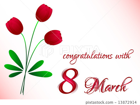 Holiday greeting card on International Women's Day. March 8 Holiday greeting card on International Women's Day. March 8 13872914