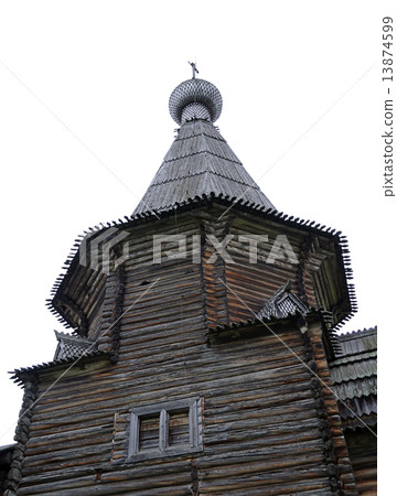 Dome of ancient wooden church in North Russia near Kargopol 13874599