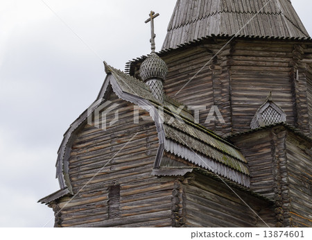 Fragment of ancient wooden church 13874601