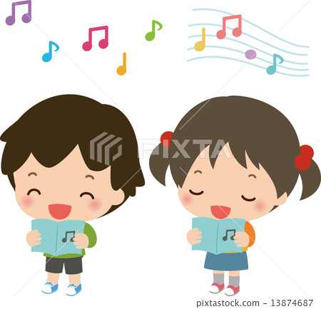 Singing boys and girls - Stock Illustration [13874687] - PIXTA