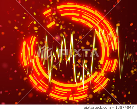 Neon orang circles background and orang light wave Neon orang circles background and orang light wave 13874847