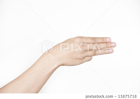 手簡單的白色後面的圖片 13875718