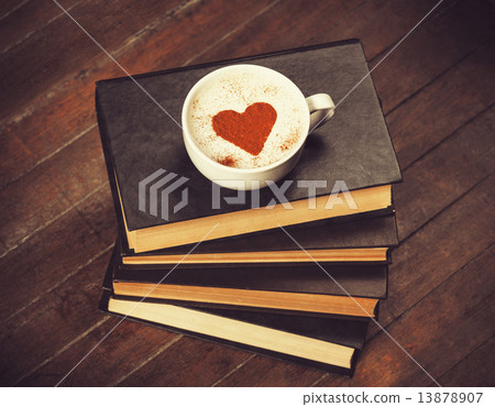 Cup of coffee with books Cup of coffee with books 13878907