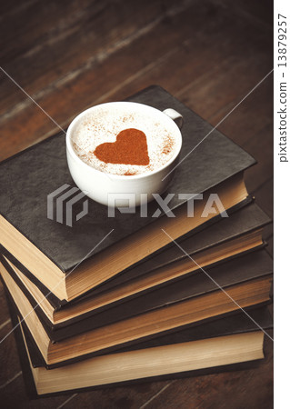 Cup of coffee with books Cup of coffee with books 13879257