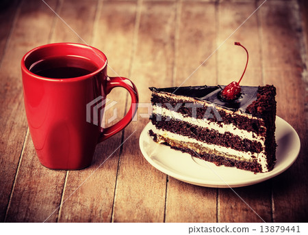 Cup of coffee with cake 13879441