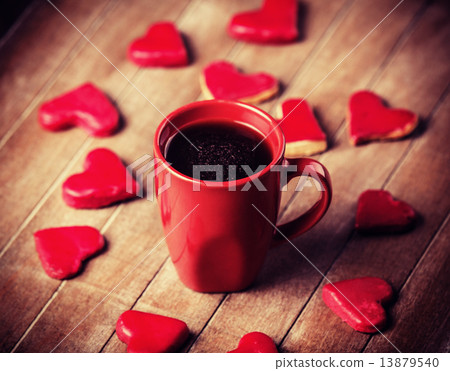 Cup of coffee and candy around. Cup of coffee and candy around. 13879540