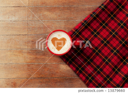Cup of coffee with tartan 13879660