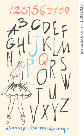 alphabet and numbers hand drawn in vector alphabet and numbers hand drawn in vector 13881020