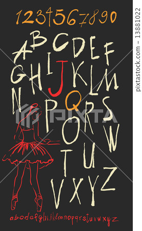 alphabet and numbers hand drawn in vector alphabet and numbers hand drawn in vector 13881022