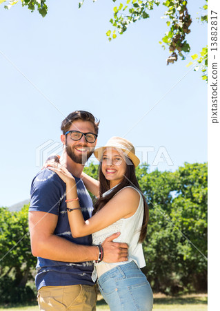 Hipster couple smiling at camera 13882817