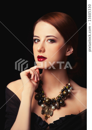 Beautiful redhead women in corset. Beautiful redhead women in corset. 13885330