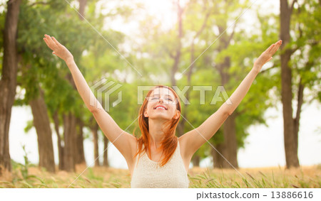 Redhead girl at outdoor Redhead girl at outdoor 13886616