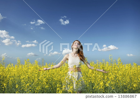 Redhead girl at field 13886867