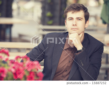 Style man sitting in the cafe Style man sitting in the cafe 13887232