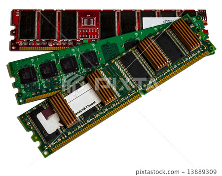 Some modules DDR RAM memory computer on white background Some modules DDR RAM memory computer on white background 13889309