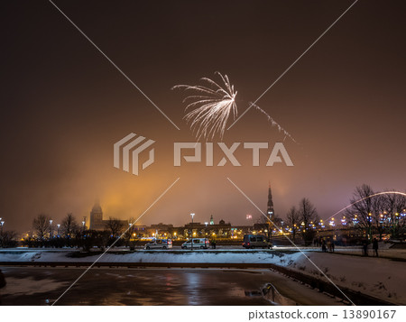 Cute fireworks in west europe country, 13890167