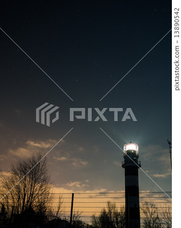 Riga Lighthouse in a starry night 13890542