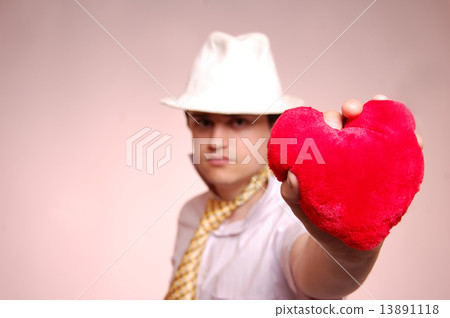 Beautiful men in cap with heart. Beautiful men in cap with heart. 13891118