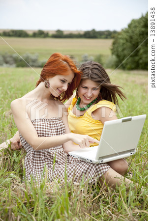 Two beautiful girls with notebook Two beautiful girls with notebook 13891438