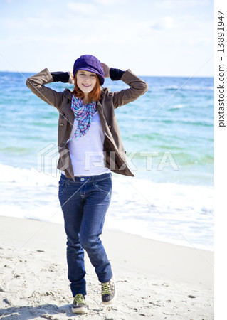 Fashion young women at the beach in sunny day. Fashion young women at the beach in sunny day. 13891947