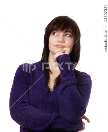 Young teen girl thinking about something Young teen girl thinking about something 13892523