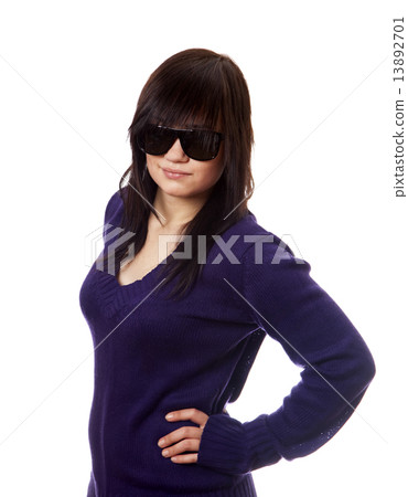 Teen girl in sunglasses. 13892701