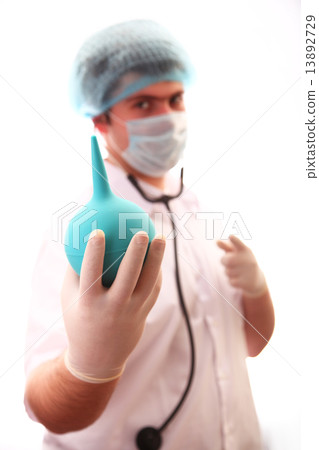 M.D. with stethoscope and clyster 13892729