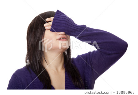 Brunette girl close hir eyes. Brunette girl close hir eyes. 13893963