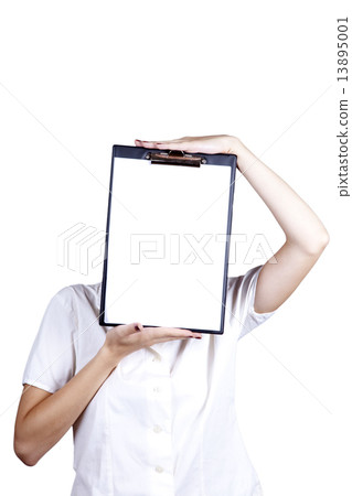 Businesswomen with white plan board 13895001