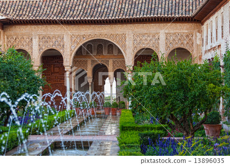 Gardens of the Generalife in Spain, part of the Alhambra 13896035
