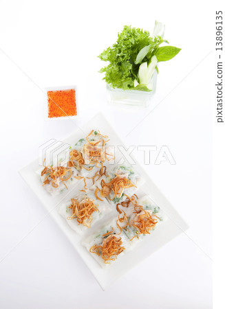 Vietnamese steamed rice-skin dumplings Vietnamese steamed rice-skin dumplings 13896135